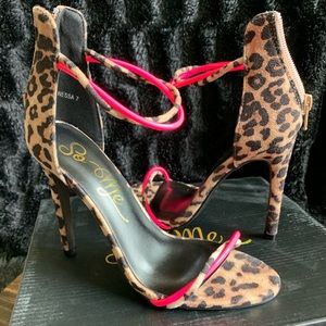Brand New With Box Leopard and Neon Pink Pumps